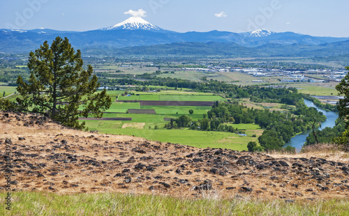 vista of mt mcloughlin and the rogue river from the table rocks plateau in southern oregon photo