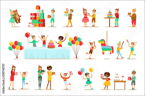 Children Birthday Party Set Of Scenes