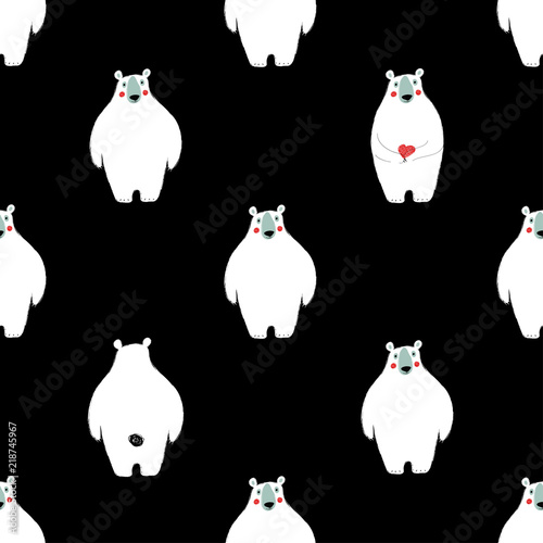 Fotografija Seamless pattern with white bears