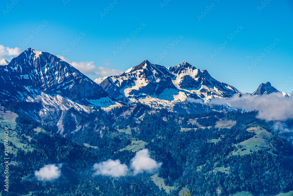 Obraz premium Switzerland, Beatenberg Alps panoramic view 