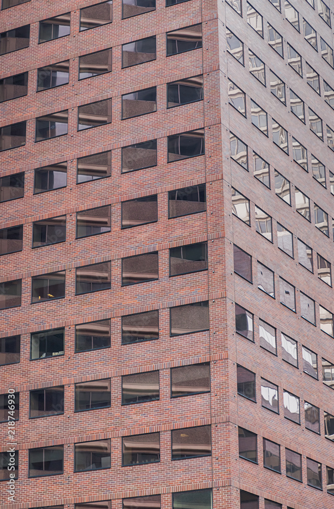 Facade of modern office building. Detail of the modern skyscraper. Philadelphia, Pennsylvania, USA