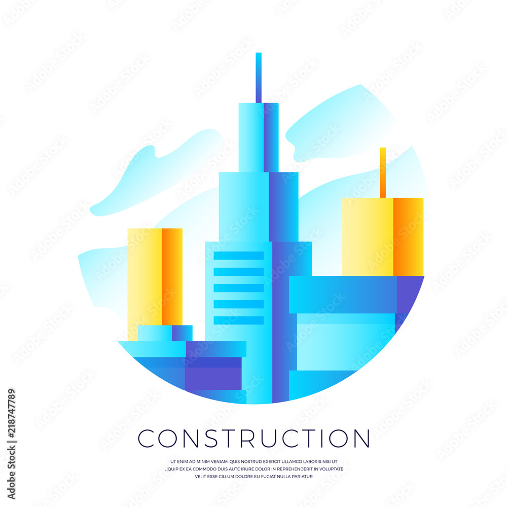Abstract construction emblem vector design
