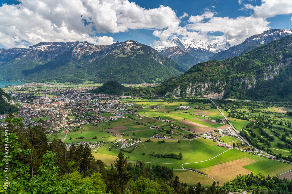 Switzerland, Interlaken panorama scenic view 