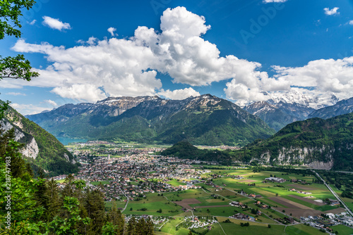 Switzerland, Interlaken panoramic scenic view 
