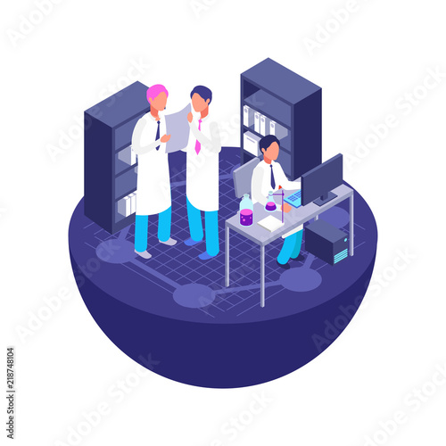 3d isometric laboratory concept