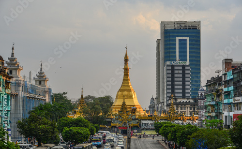 Sule Pagoda in Yangon, Myanmar photo