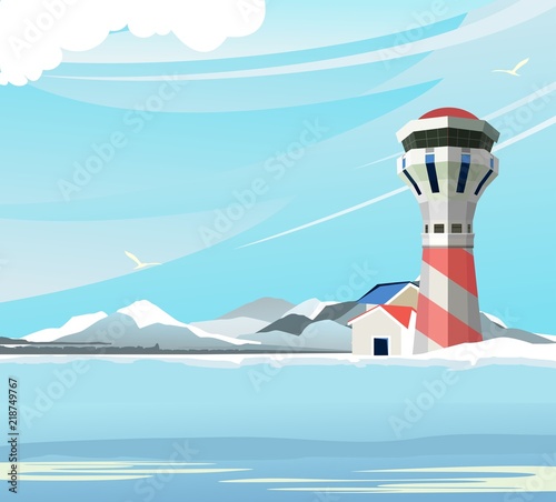 seascape lighthouse vector