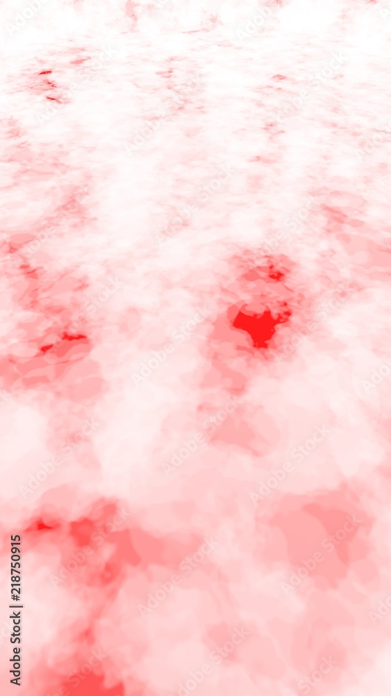 Background of abstract white color smoke isolated on red color background. The wall of white fog. 3D illustration