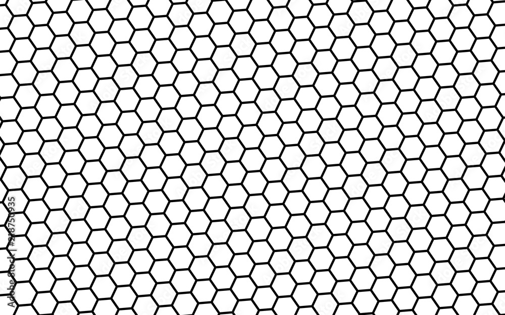 Black honeycomb on a white background. Isometric geometry. 3D illustration Black honeycomb on a white background. Isometric geometry. 3D illustration