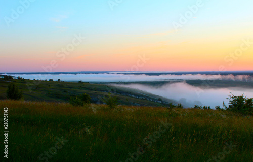 Misty dawn in the meadow © Daniil