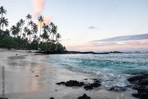 Dawn at Lefaga Matautu Beach, Upolu Island, Samoa, South Pacific photo