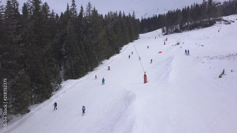 snow mountain Slovakia ski winter Jasna Europa Aerial drone top view