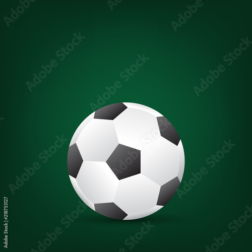 Ball for soccer or football on green color background
