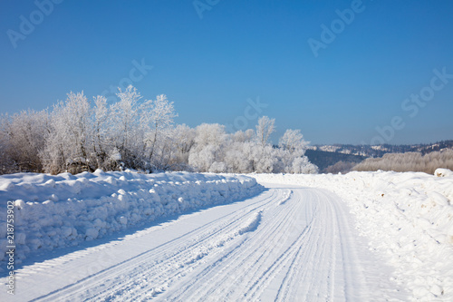 winter landscape with road