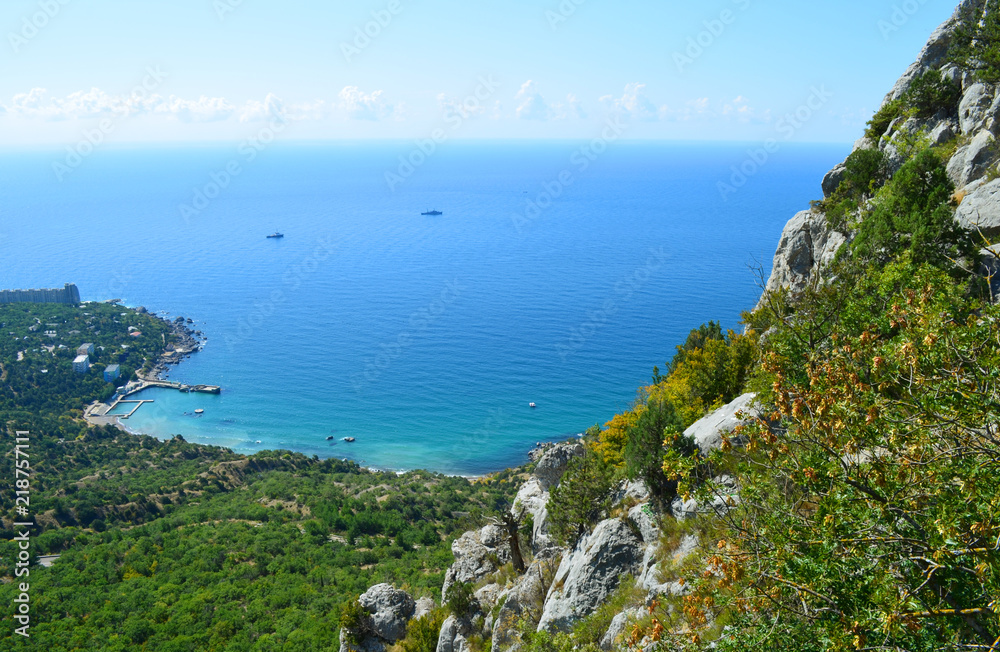 Crimea, rocks, view of the Black sea