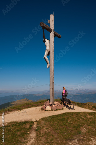 Summit cross on the Seceda, South Tyrol.
