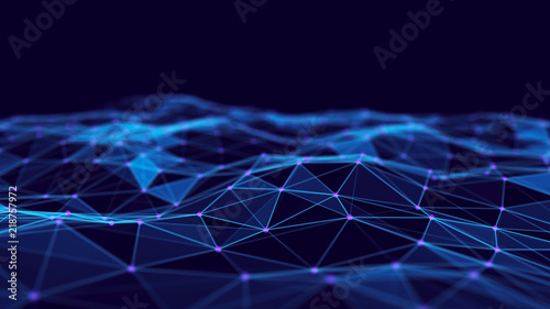 Abstract technology background. Network connection structure. Science background. Big data digital background. 3d rendering.