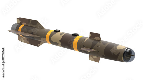 3d render of a ballistic missile