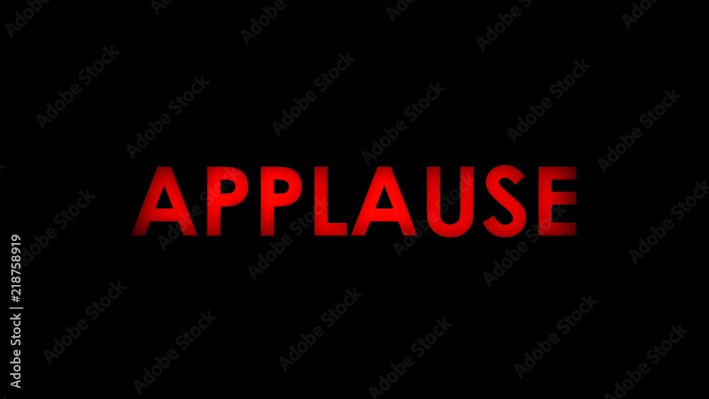 Applause - Red warning message text on black background.
