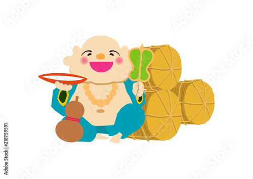 七福神。幸福の神様。布袋尊。