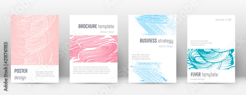 Cover page design template. Minimalistic brochure layout. Classy trendy abstract cover page. Pink an