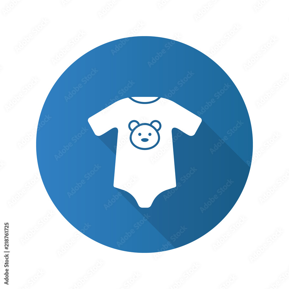 Baby bodysuit flat design long shadow glyph icon Baby bodysuit flat design long shadow glyph icon