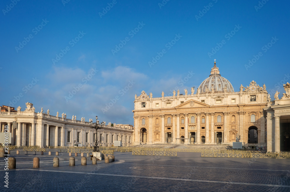 Saint Peter's basilica in St Peter's square in Vatican, Rome Italy