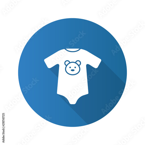 Baby bodysuit flat design long shadow glyph icon
