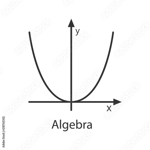 Coordinate system with parabola linear icon