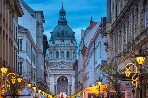 Christmas Fair in Budapest in front of the Basilica
