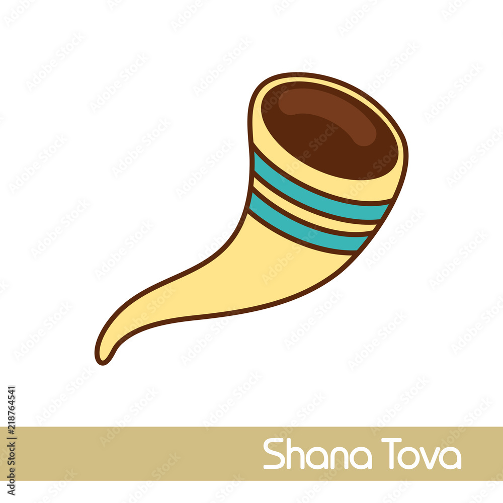 Fototapeta premium Shofar. Rosh Hashanah icon. Shana tova