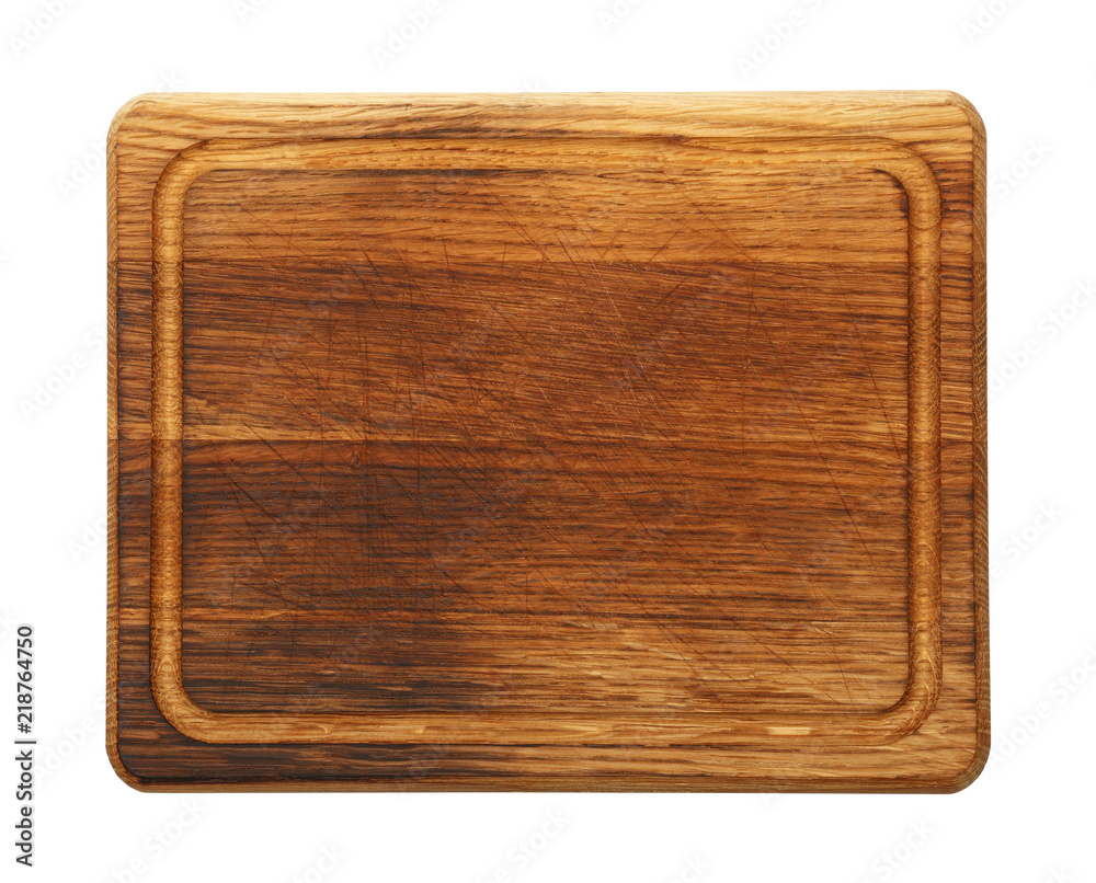 Dark oak wood cutting board isolated on white Dark oak wood cutting board isolated on white