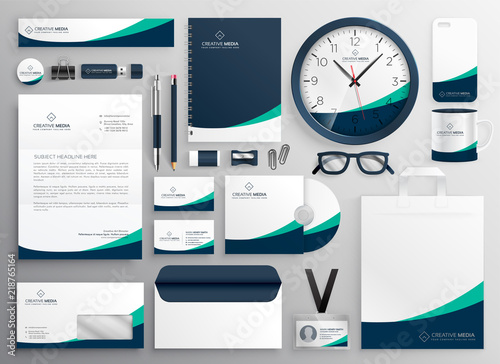 clean business stationery for your brand photo