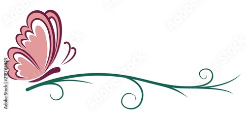 Symbol of pink butterfly.