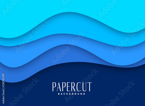 stylish blue papercut background design