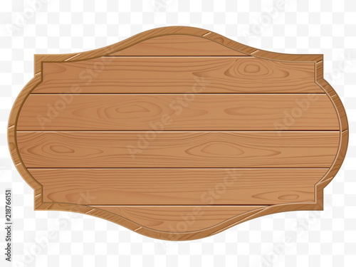 Wooden signboard. Wood texture. Old sign isolated. Vector