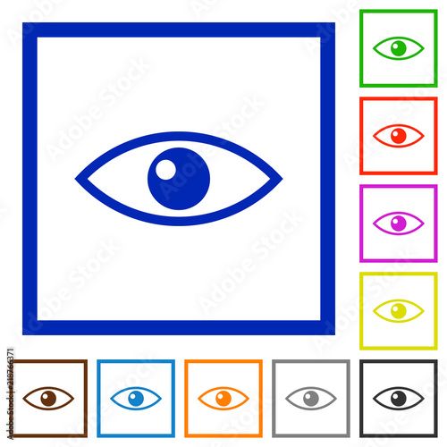 Eye flat framed icons