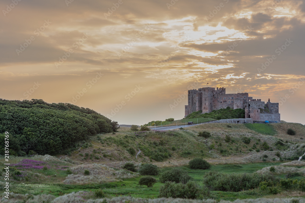bamburgh castle with dramatic sky bamburgh castle with dramatic sky