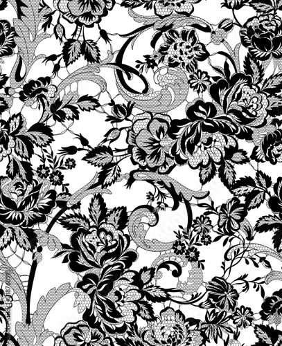 floral lace seamless pattern