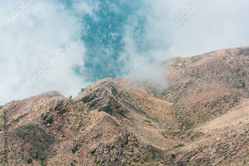 Beautiful mountain peak range with cloud and rocks.