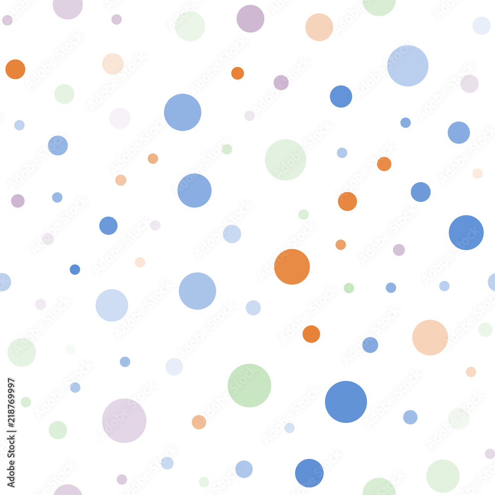 Light Multicolor vector seamless backdrop with dots.