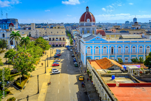 Photography aerial view of the square in the Cuban capital of Havana