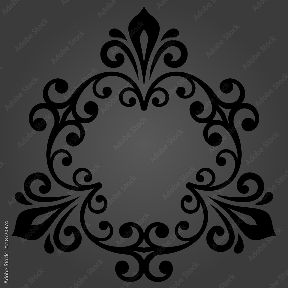 Elegant dark ornament in classic style. Abstract traditional pattern with oriental elements. Classic vintage pattern Elegant dark ornament in classic style. Abstract traditional pattern with oriental elements. Classic vintage pattern