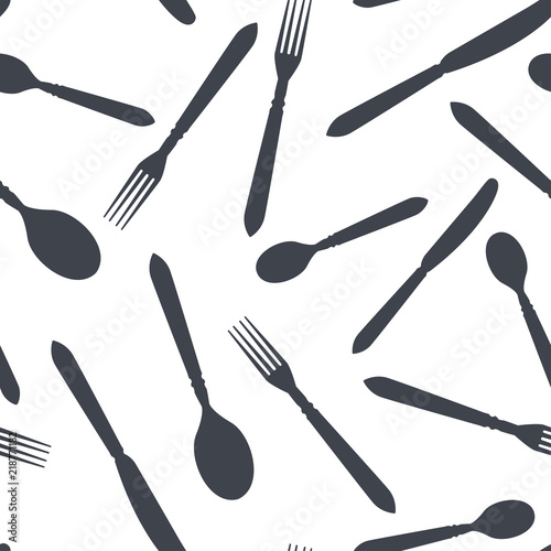 Cutlery as seamless pattern