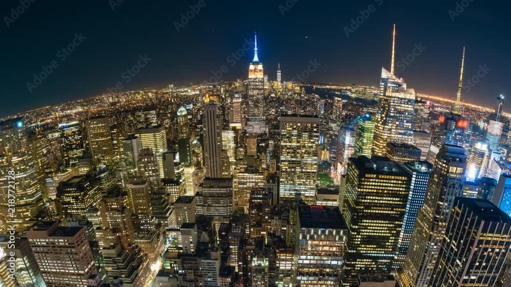 4k timelapse video of New York City at night