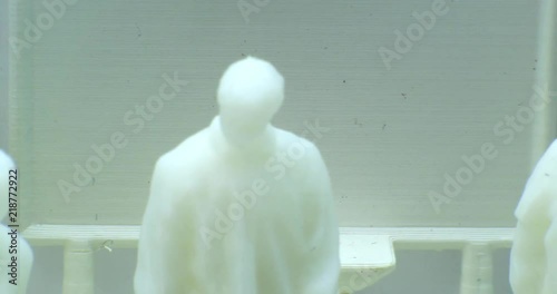 Group of people in the meeting room. Miniatures. 4K. Extrime Macro.
