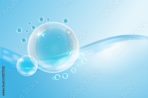 Abstract Water Wave Surface With Bubbles.