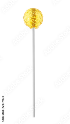Sweet yellow lollipop candy...