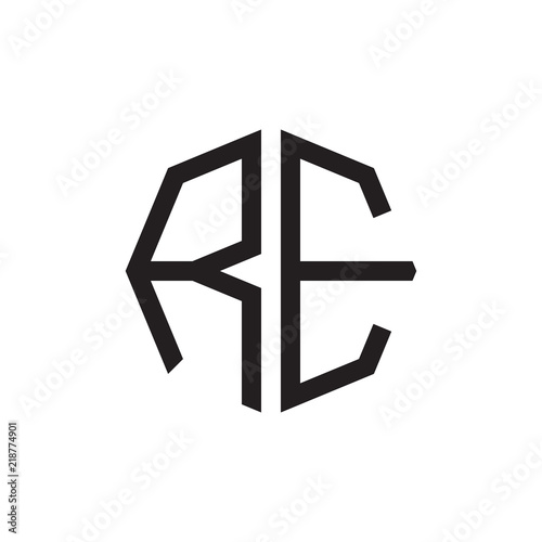 two letter RE octagon logo