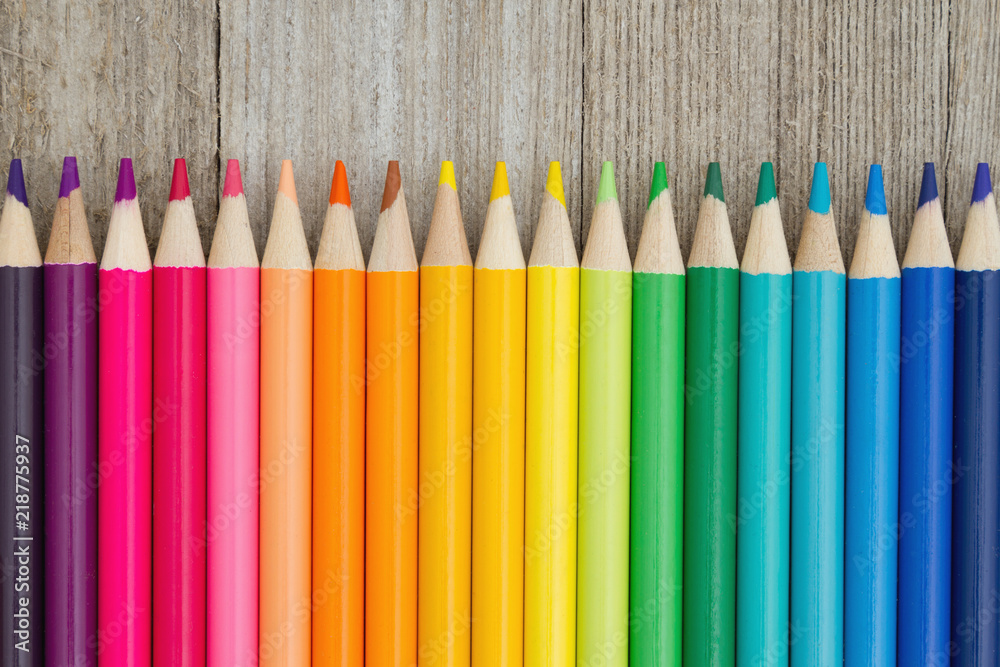 Colorful pencil crayon education background